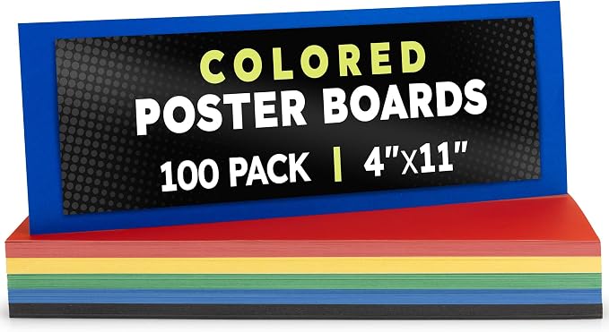 Hygloss Small Colored Poster Board 4x11 by HyglossProductsInc