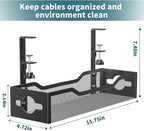 Under Desk Cable Management Tray Black, Litwaro Cable Management Under Desk No - Image 5