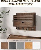 Rebee Vision Farmhouse Wood Mail Organizer Wall Mount - Image 5