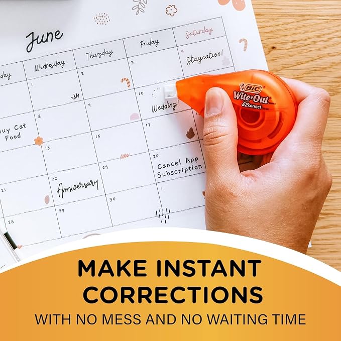 BIC Wite-Out EZ Correct Correction Tape, Tear-Resistant and No Dry Time - Image 5