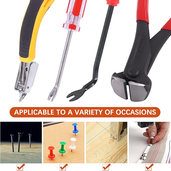 Tanstic 4Pcs Nail Puller and Staple Remover Tool Set, Including 7'' End Cutting - Image 6