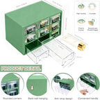 Desk Storage Organizer with 9 Drawers, FODIENS Stackable Desktop Craft Drawer - Image 3