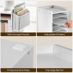 HOOBRO Adjustable Countertop Mail Sorter, 6 Tier Wooden Paper Organizer - Image 8