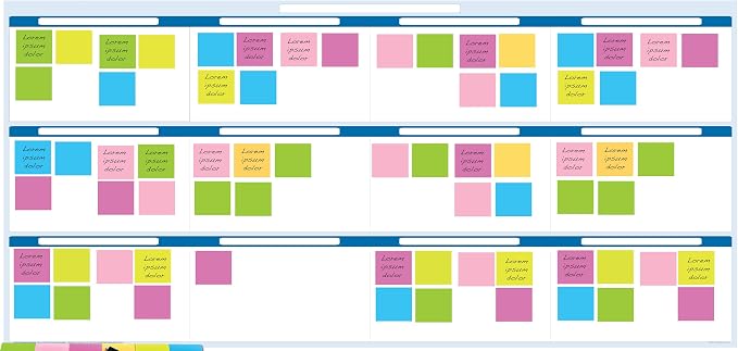 Sky Blue 12 Section Task, Objective and Goals Planning System Horizontal 36" by PlanetSafeCalendars