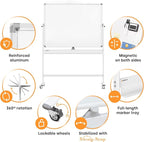 Rolling Dry Erase Board 46 x 32 - Image 7