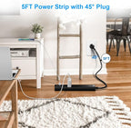 2 Pack Power Strip Surge Protector-5 Widely Spaced Outlets 3 USB Ports - Image 6