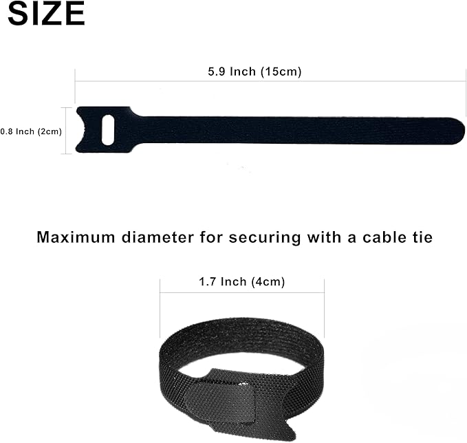 130 PCS 6 Inch Reusable Cable Ties Adjustable Cord Straps, Hook & Loop Wire - Image 2