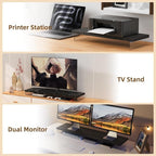 Dual Monitor Stand Riser, Wooden Desktop Organizer Shelf - Image 6
