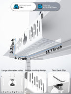 NODOCA No Drill Under Desk Cable Management Tray, Punch-Free Clamp on, Metal - Image 7
