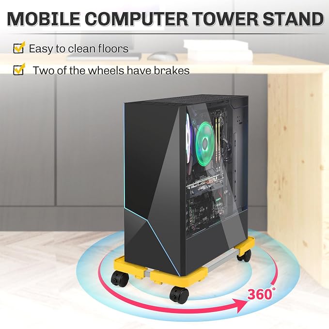 Liitrton Mobile CPU Stand, Adjustable Computer Tower Stand - Image 3