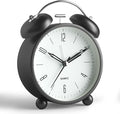 Twin Bell Loud Alarm Analog Alarm Clock, 4 inch Super Silent Non Ticking Small by JALL