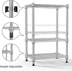 M MZG 450 lbs Wire Storage Shelving 3-Tier Utility Shelving Unit Steel - Image 5