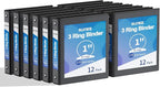 SUNEE 3 Ring Binders 1 Inch 12 Pack by SUNEE