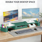Spacrea Metal Desk Organizers and Accessories, Dual Monitor Stand Riser - Image 4