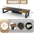 WESTREE Dual Monitor Stand Riser, Wood and Steel Multi-Purpose Desktop Storage - Image 6