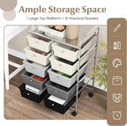 GOFLAME 10-Drawer Rolling Storage Cart, Art Craft Storage Organizer on Wheels - Image 4