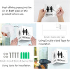 Faittoo Restroom Sign, Bathroom Signs, 4 Pack 6 x 8 Inches Acrylic Sign - Image 5