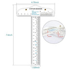 2PCS 6 inch/15cm T-Shape Acrylic Transparent T-Ruler - Image 2