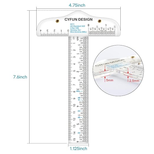 2PCS 6 inch/15cm T-Shape Acrylic Transparent T-Ruler - Image 2