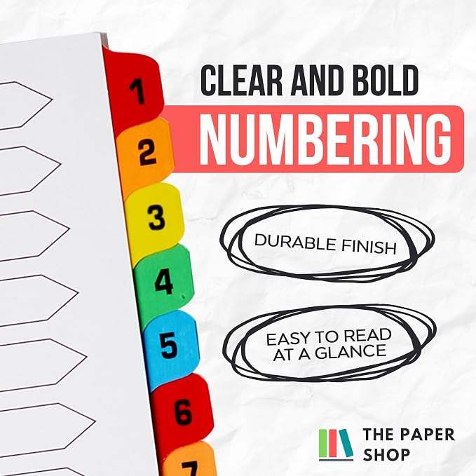 Binder Dividers with Tabs 1-20 Numbered – A4 | Dividers - Image 4