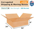 Large Shipping & Moving Boxes 24"L x 24"W x 6"H - Image 2