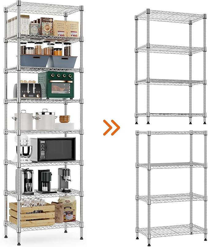 M MZG 8 Tier 2000 lbs Storage Rack Metal Wire Shelving Unit, Storage Standing - Image 4