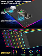 XXL Mouse Pad with Phone Holder, RGB Desk Mat with 15W Fast Charging, LED Large - Image 5