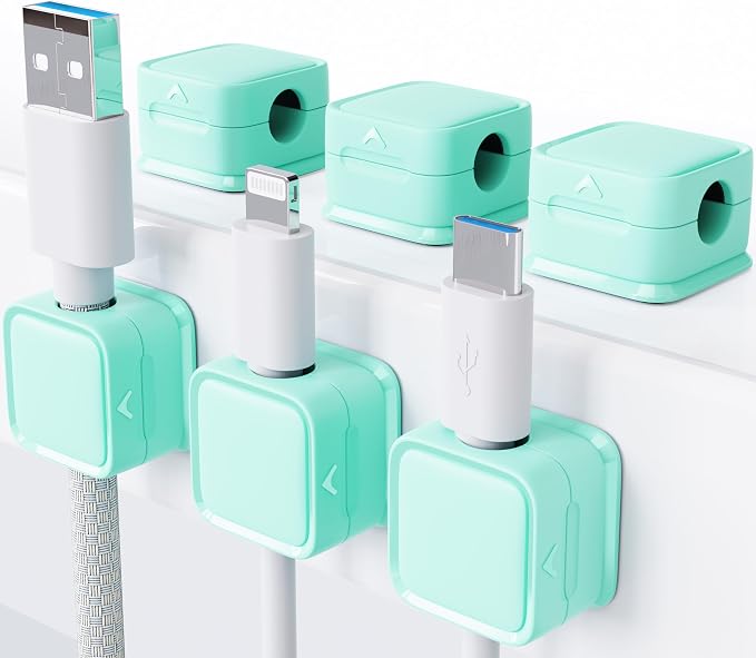 Cord Organizer Holder, 6 Pack Magnetic Desk Cable Clips Management, Hide Phone by smofish