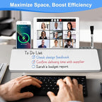 Desktop Glass Whiteboard with Storage, Desk Organizers and Accessories with - Image 2