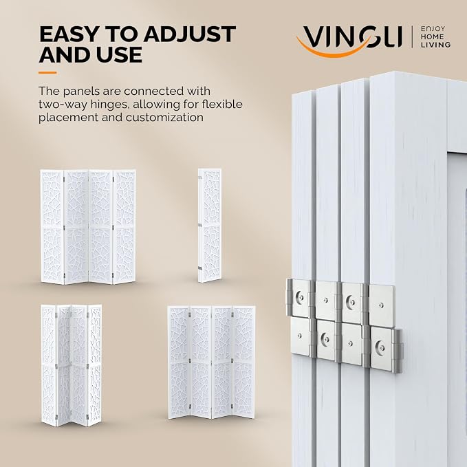 VINGLI 70'' H Room Divider, Non-Woven Fabric Privacy Screen, Indoor Partition - Image 6