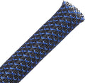 100ft - 3/4 inch PET Expandable Braided Sleeving – BlackBlue – Alex Tech by AlexTech