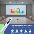 QUI Presentation Clicker for PowerPoint, RF 2.4GHz USB C Wireless Presenter - Image 2