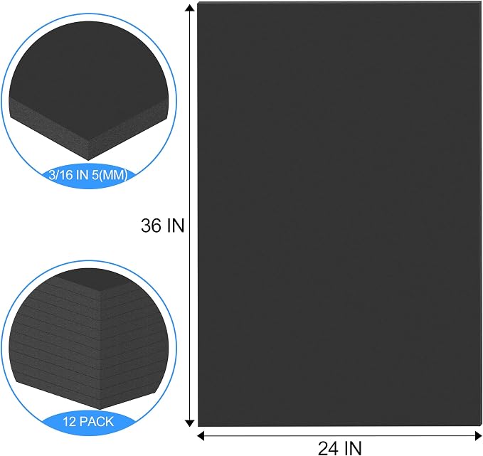 ToLanbbt 12 Pack Black Foam Board, Displaying - Image 2