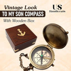 US HANDICRAFTS Brass Compass - Image 2