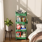Sorgion 4 Tier Rolling Cart Organizer, Art Craft Diaper Bedside Snack Laundry - Image 2