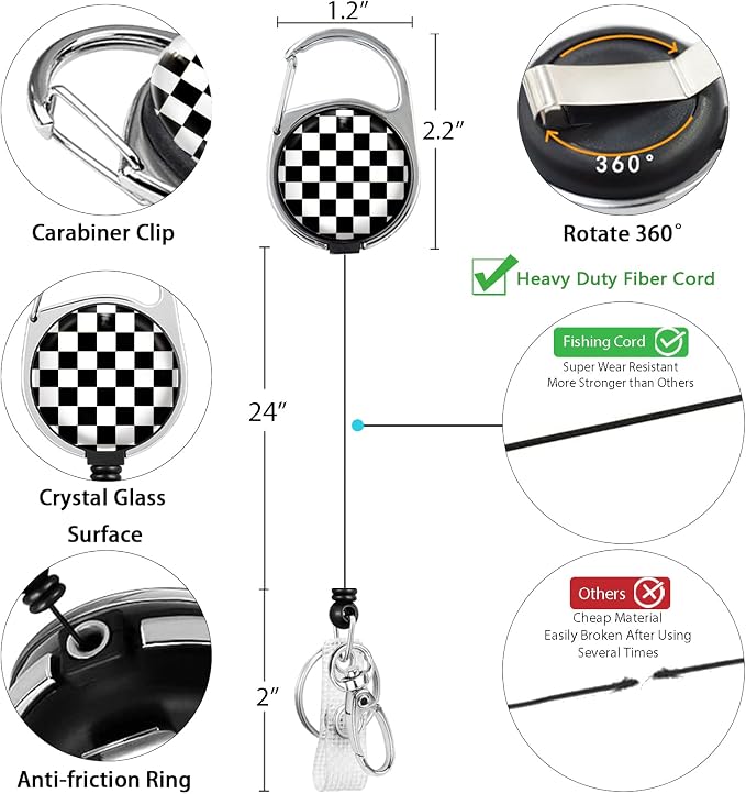 Black and White Checkered Lanyards - Image 6
