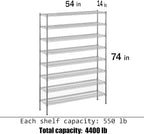 Regal Altair 14" Deep x 54" Wide x 74" Height Wire Shelving Kit | 8-Tier | NSF - Image 3