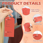 100 Pack Red Repair Tags with Wire Rope Service Repair Tags Numbered with Wire - Image 3