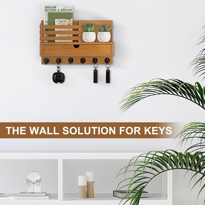 Lucundm Key Holder Wall Mount, Mail Holder - Image 6