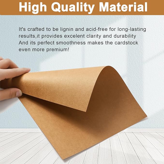 Silunkia 28 Sheets Brown Cardstock 8.5 x 11 Kraft Paper, 92lb Heavyweight paper - Image 4