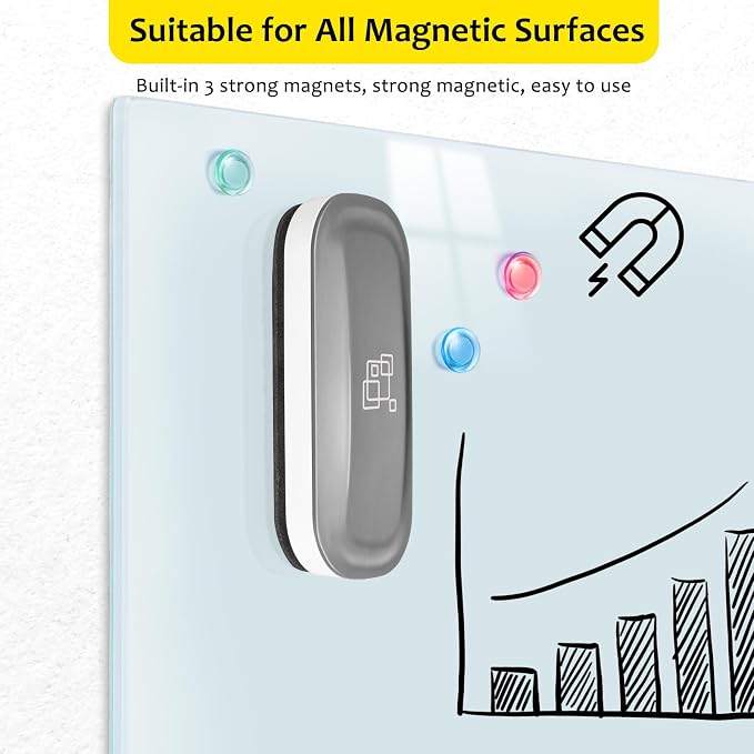 maxtek Magnetic Dry Erase Eraser Bulk, Glass Whiteboard Eraser - Image 4