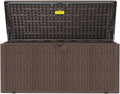 PATIOEASY 180GAL Deck Box -Grey, Wheeled Footlocker, Waterproof Resin Storage by Unknown