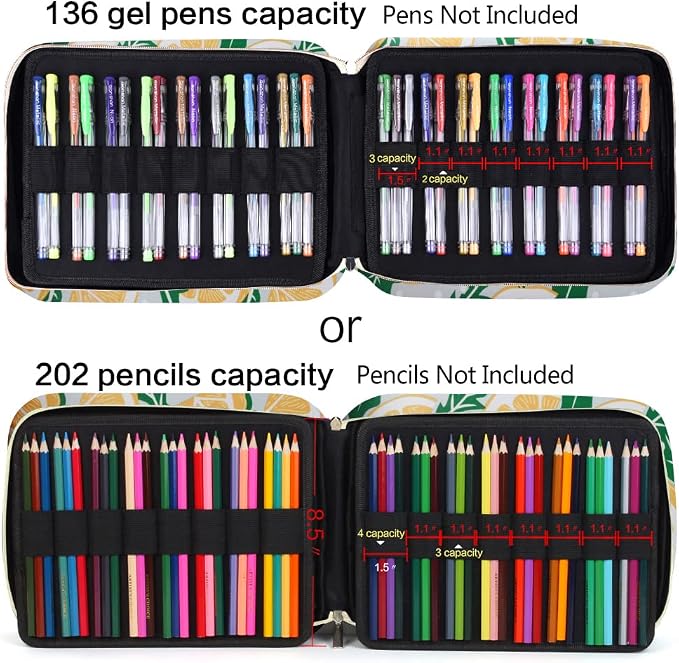 qianshan Pencil Case Holder Slot - Holds 202 Colored Pencils or 136 Gel Pens - Image 5