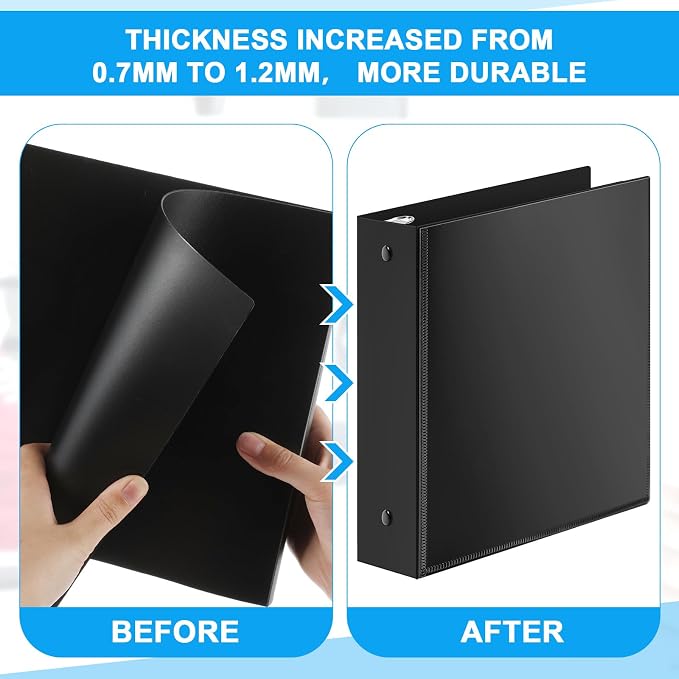 Henoyso 12 Pcs 3 Ring 2 Inch Binders Fits 8.5 x 11 Inch Letter Size Paper - Image 3