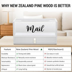 Two-Layer Solid Wooden Mail Storage Organizer Holder - Image 5
