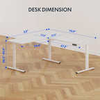 FLEXISPOT L Shaped Standing Desk, 71 x 63 Inch Electric Height Adjustable - Image 3