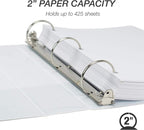 Samsill Durable 2 Inch Binder, Made in The USA, Round Ring Customizable Clear - Image 3