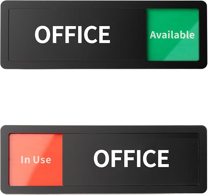 Office Room Door Sign Do Not Disturb, Versatile In-Use/Available Slider Sign by Abudada