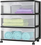 3-Drawer Wide Rolling Storage Cart by Unknown