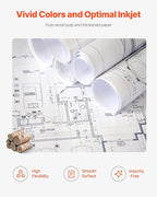VEVOR Wide Format Paper, 24 in x 150 ft Plotter Roll, 20 Rolls CAD Bond Rolls - Image 5